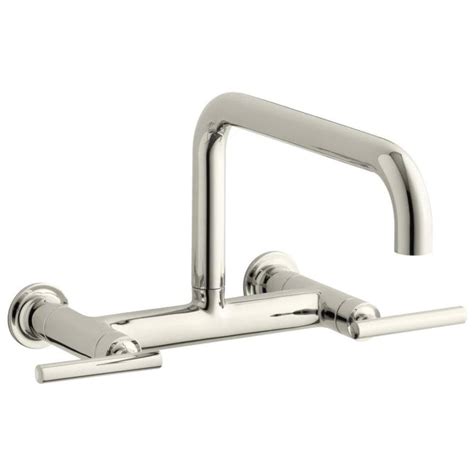 KOHLER Purist Vibrant Polished Nickel 2-Handle Wall Mount Pot Filler ...