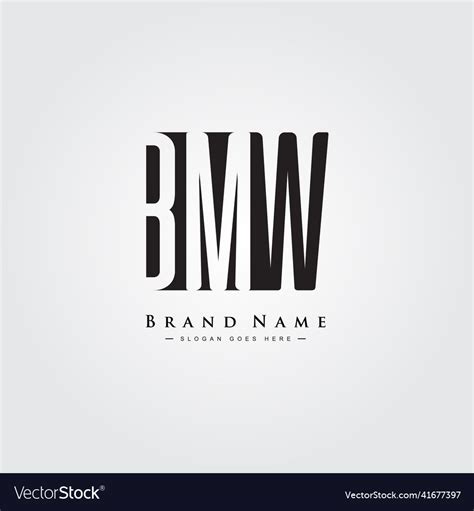 Initial Letter Bmw Logo Simple Monogram Vector Image