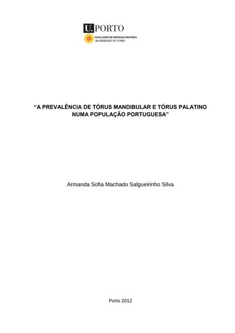 Pdf A Preval Ncia De T Rus Mandibular E De T Rus Palatino Os