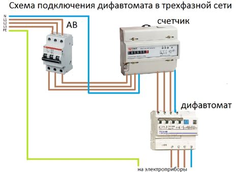 Схема подключения дифференциального автомата