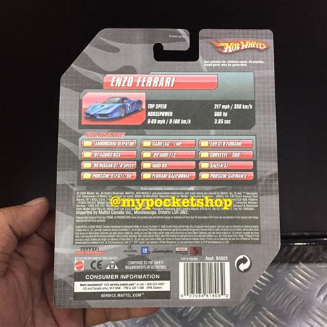 Hot Wheels ENZO FERRARI Blue Hotwheels Speed Machines Hobbies Toys Toys