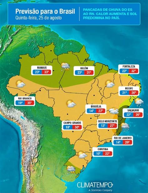 Sol E Tempo Seco Predominam No Brasil Climatempo