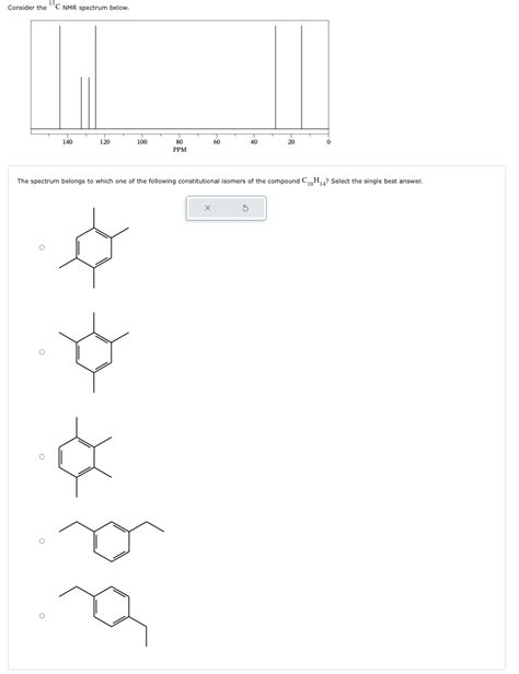 Solved Consider The 13C NMR Spectrum Below The Spectrum Chegg