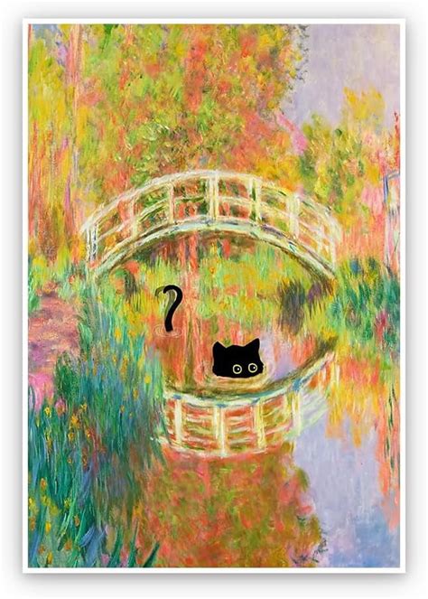 Asdg S Floral Funny Black Cat Canvas Wall Art Famous Oil Paintings