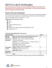 Gey Lab Studentresponseguide Earthquakes Rev Docx Gey Lab