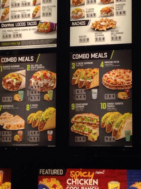 taco bell combo menu