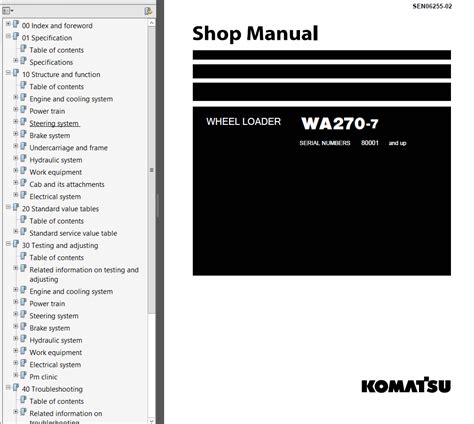 Komatsu Wheel Loader WA270 7 Shop Manuals PDF