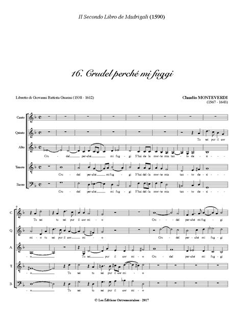 Crudel perché mi fuggi, SV 55 (Monteverdi, Claudio) - IMSLP