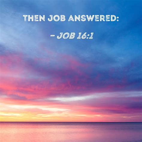 Job 16:1 Then Job answered: