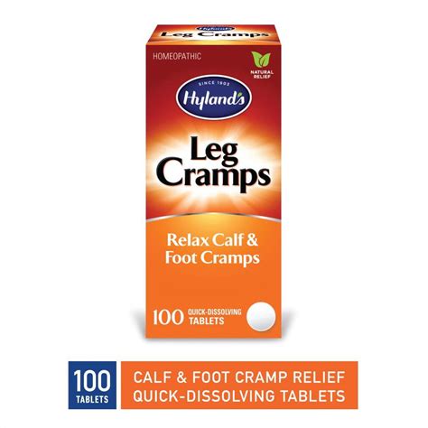 Hylands Naturals Leg Cramp Tablets Natural Relief Of Calf Leg And Foot Cramp 100 Count