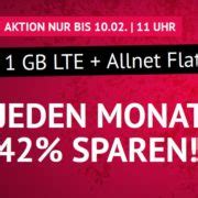 Top Gb Lte Allnet Flat O F R Monat Monatlich K Ndbar