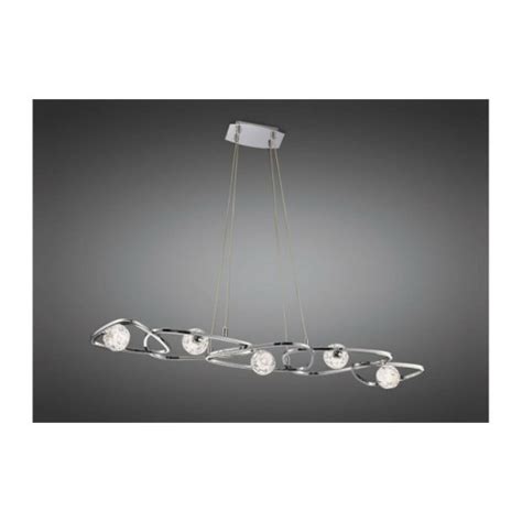 Luminaire Center Suspension Lux 5 Ampoules G9 Line Chrome Poli