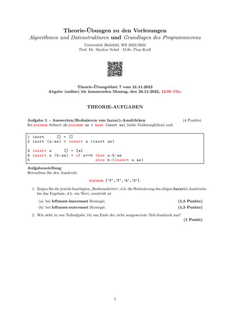 Theorie Bung Theorie Ubungen Zu Den Vorlesungen Algorithmen Und