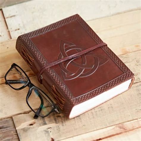 Celtic Trinity Knot Leather Journal Paper High