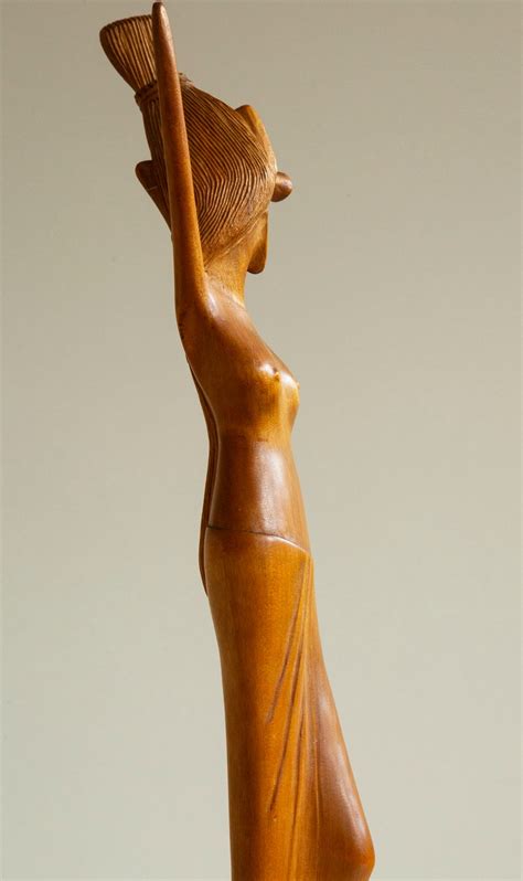 Balinese Hand Carved Wooden Statue Of A Half Naked Woman Made Etsy