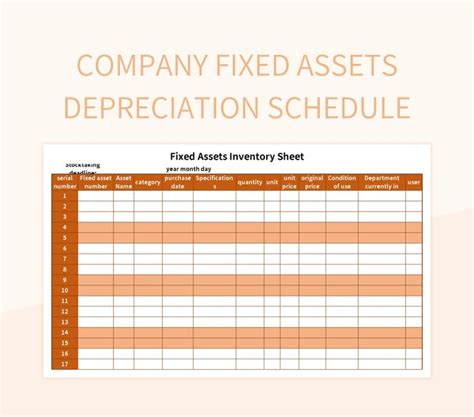 Free Depreciation Table Templates For Google Sheets And Microsoft Excel