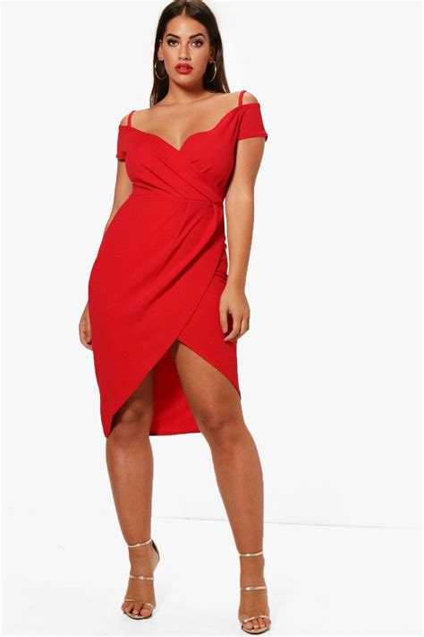 Plus Open Shoulder Wrap Bodycon Dress Red Bodycon Dress Bodycon Dress Bodycon Fashion