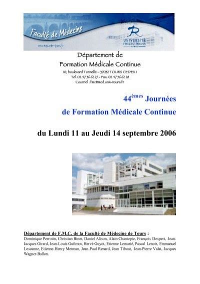 Journ Es De Formation M Dicale Continue Du Fmc De Tours