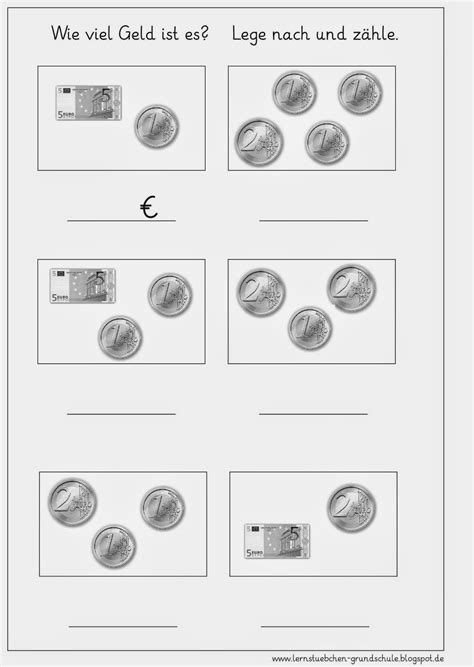 Lernstübchen Geldbeträge legen und bestimmen