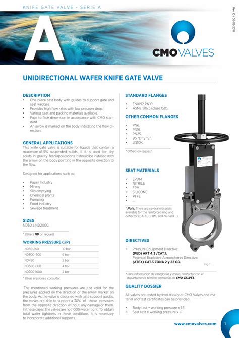 Pdf Unidirectional Wafer Knife Gate Valve Cmo Valves Dokumen Tips