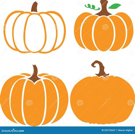 Pumpkin  With Svg Vector Cut File For Cricut And Silhouette Stock