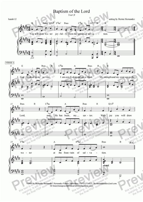 Responsorial Psalm Baptism Of The Lord Yr B Sheet Music Pdf File