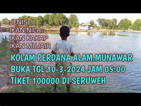 KOLAM PERDANA ALM MUNAWAR DI BUKA MINGGU INI TGL 10 MARET 2024 DI