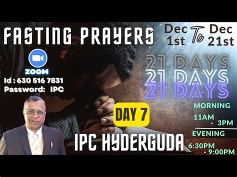 Day Days Fasting Prayers Ipc Hyderguda Dec Youtube