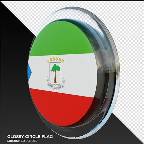 Premium Psd Equatorial Guinea0002 Realistic 3d Textured Glossy Circle