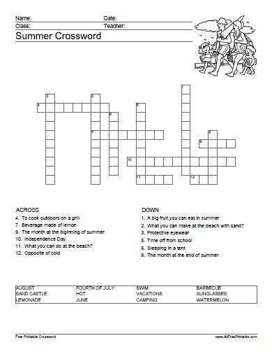 Easy Printable Crossword Puzzles Crossword Puzzles Free Printable 7995