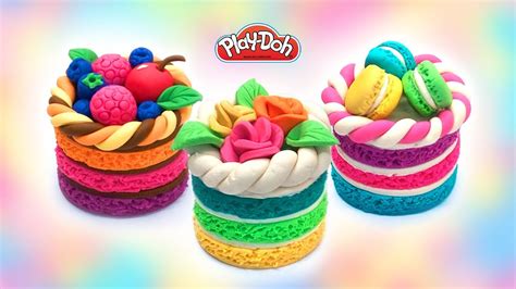 Play Doh Cakes Set Diy How To Make Dolls Play Doh Food Youtube