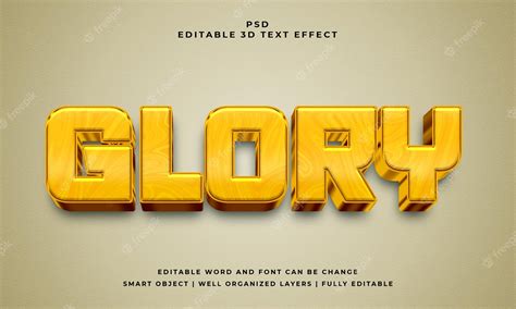 Premium Psd Glory 3d Editable Psd Text Effect With Background