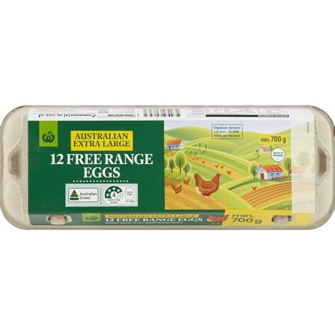 Woolworths 12 X Large Free Range Eggs 700g Woolworths