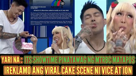 Yari Naits Showtime Ipinatawag Ng Mtrcb Matapos Ireklamo Ang Viral Cake Scene Ni Vice Ganda At