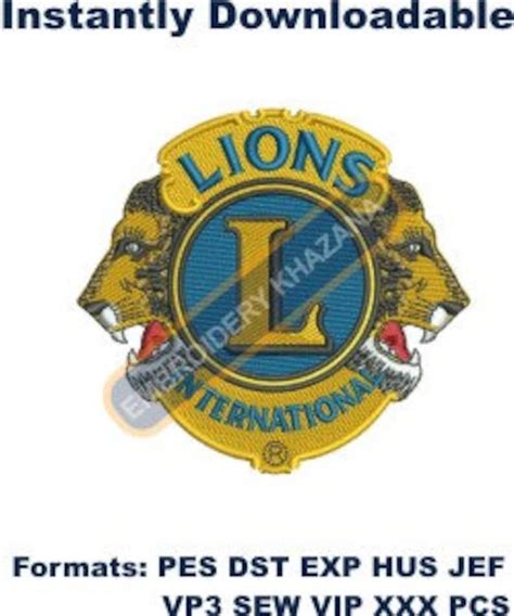 Lions Clubs International Logo Embroidery Designs Lions Club Etsy