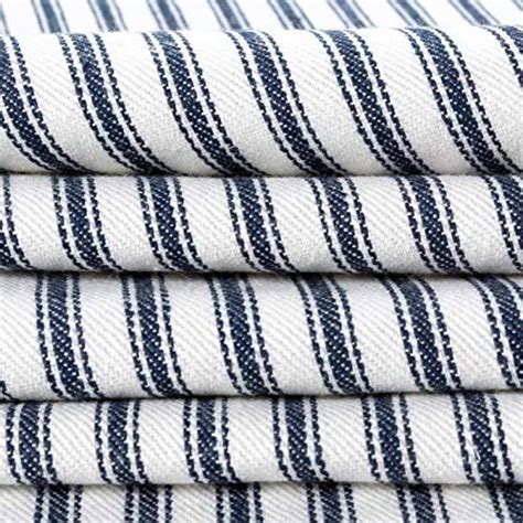 Waverly Traditional Ticking Yard Navy Ticking Fabric Waverly