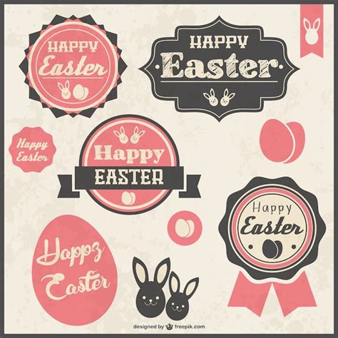 Easter Retro Adesivos Vetor Gr Tis