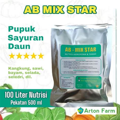 Jual Nutrisi Ab Mix Sayuran Daun Ml Untuk Liter Nutrisi