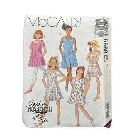 Vintage Mccalls Sewing Pattern Back To Basics Girls Sundresses