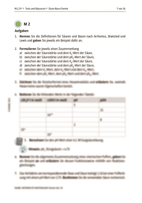 Abiturtraining 4 Säure Base Chemie RAAbits Online