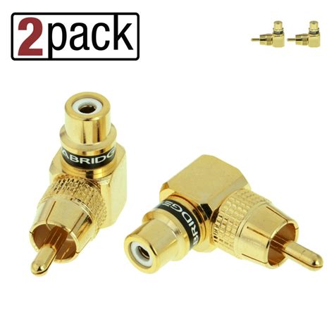 Shop New Rca Right Angle Adapter Female To Male Gold Plated Connector 5 Pack 5 Pack