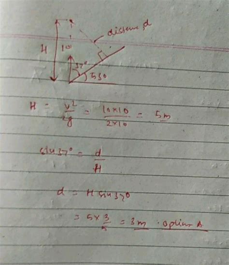 Speed 10 Mis The Angle 13 2 A Particle Is Projected Angle 37 With