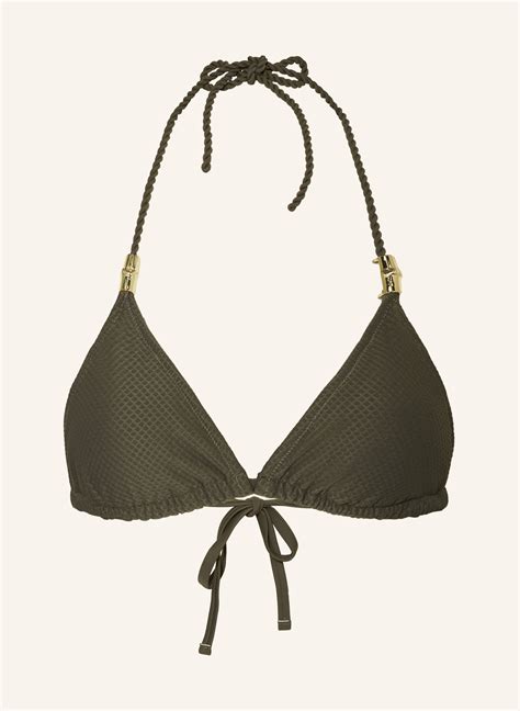 Heidi Klein Triangel Bikini Top CORE In Oliv