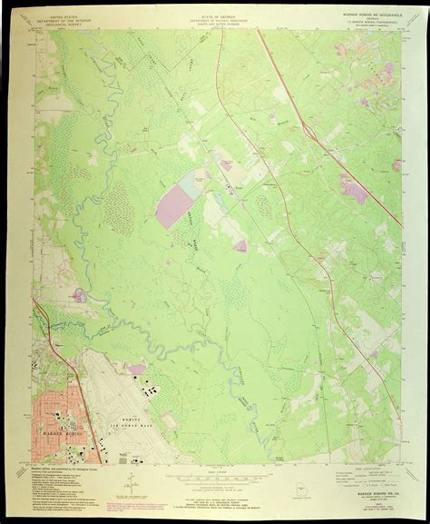 Warner Robins Map of Robins Air Force Base Georgia Art Print | Etsy ...