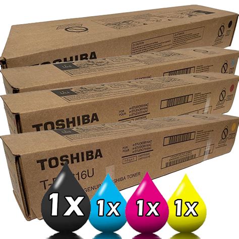 Genuine 4 Pack Toshiba T FC616P Toner Cartridge Value Pack 1BK 1C 1M