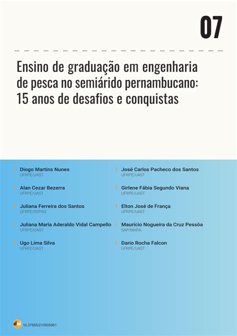 PDF Ensino de graduação em engenharia de pesca no semiárido