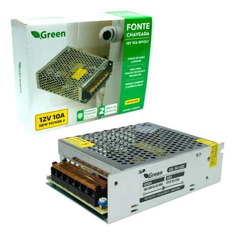 Fonte Chaveada Green 044 6302 Colmeia 12v 10a Real 120w De Potência