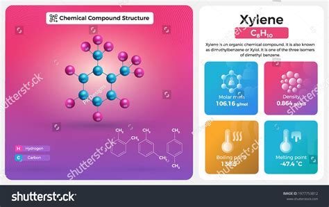 Xylene Properties Chemical Compound Structure Stock Vector Royalty