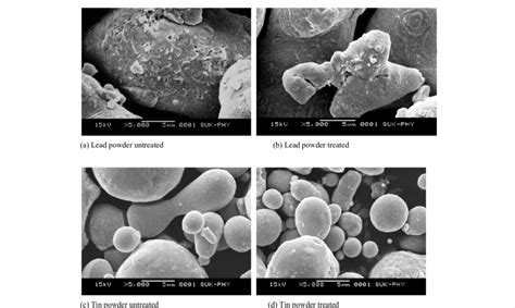 Scanning Electron Micrographs Of Untreated And Treated Lead And Tin