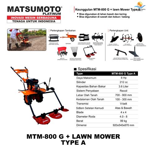 Matsumoto Mtm G Traktor Sawah Tiller Toko Toss